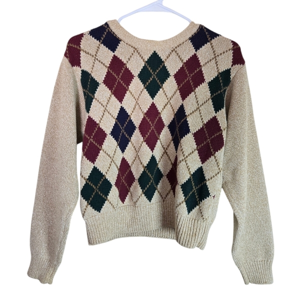 Vintage LizSport Diamonds Crewneck Pullon Long Sleeve Sweater Women’s Petite P - Picture 2 of 9